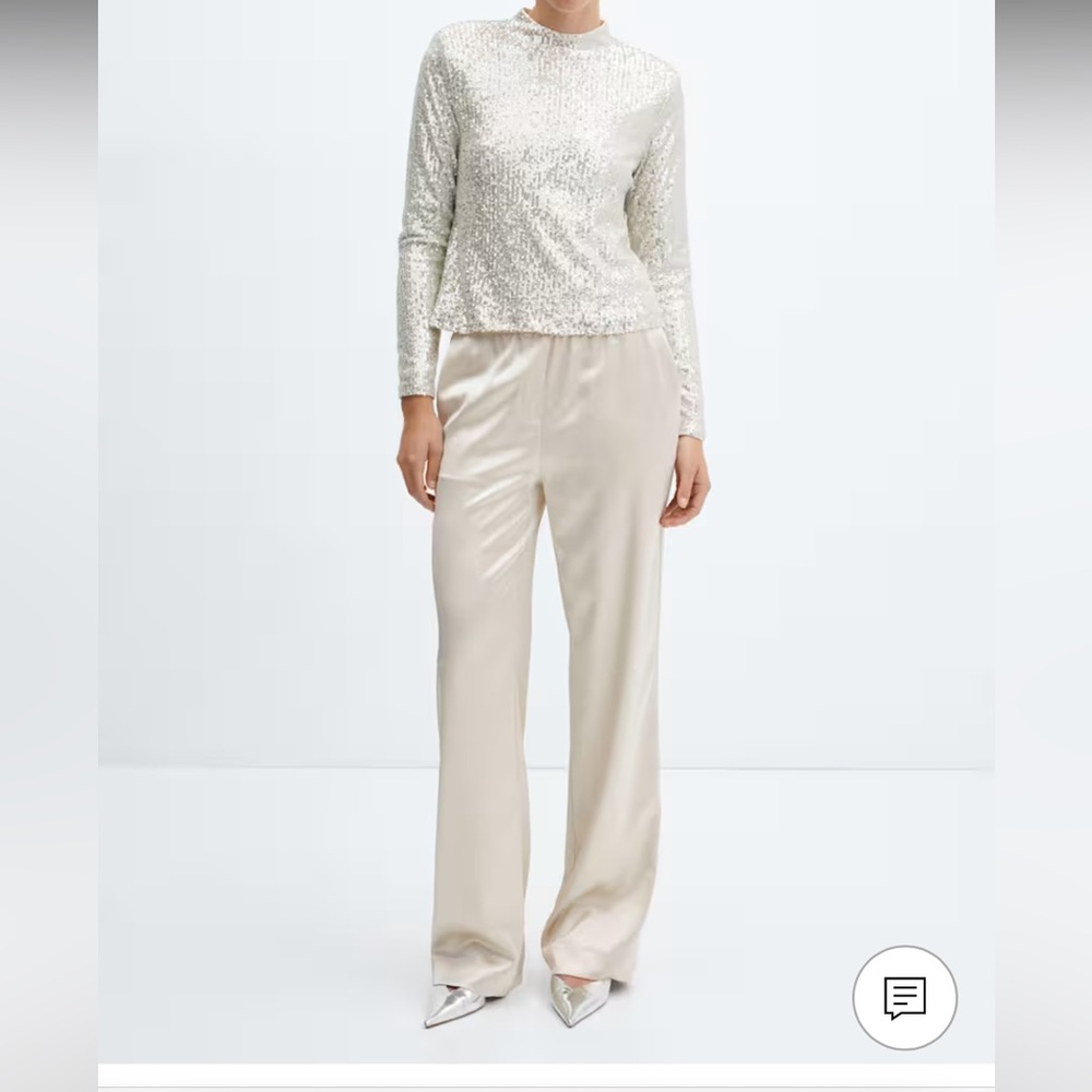 NWT Satin pants with elastic waist